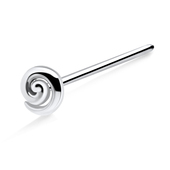 Concentric Circle Silver Straight Nose Stud NSKA-1006